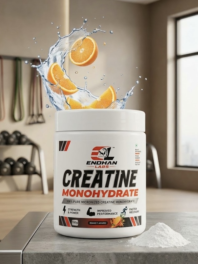 Endhan Labs Creatine Monohydrate – Orange Flavour (100 g)